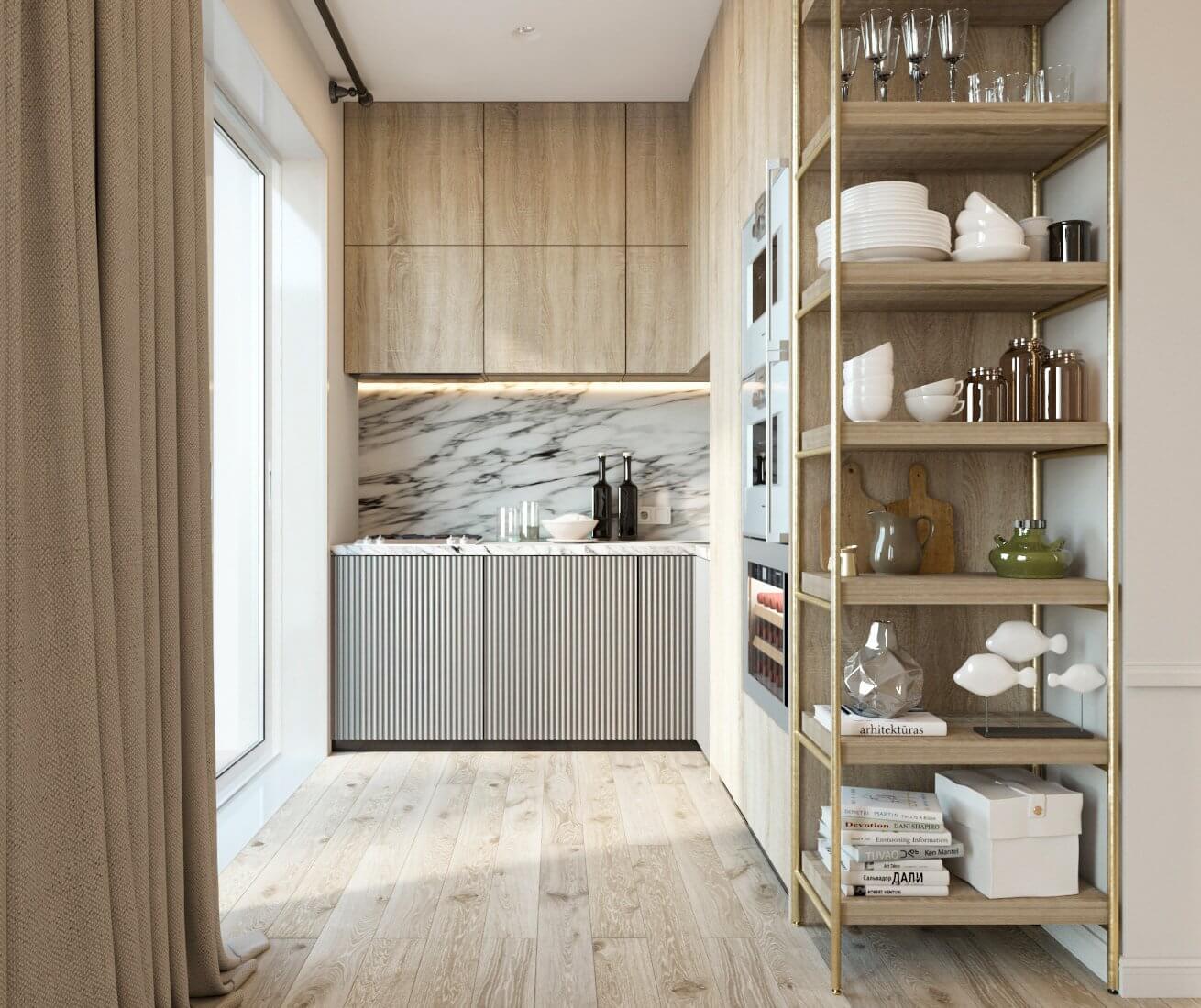 apartment in Milan for a lady kitchen - cgi visualization