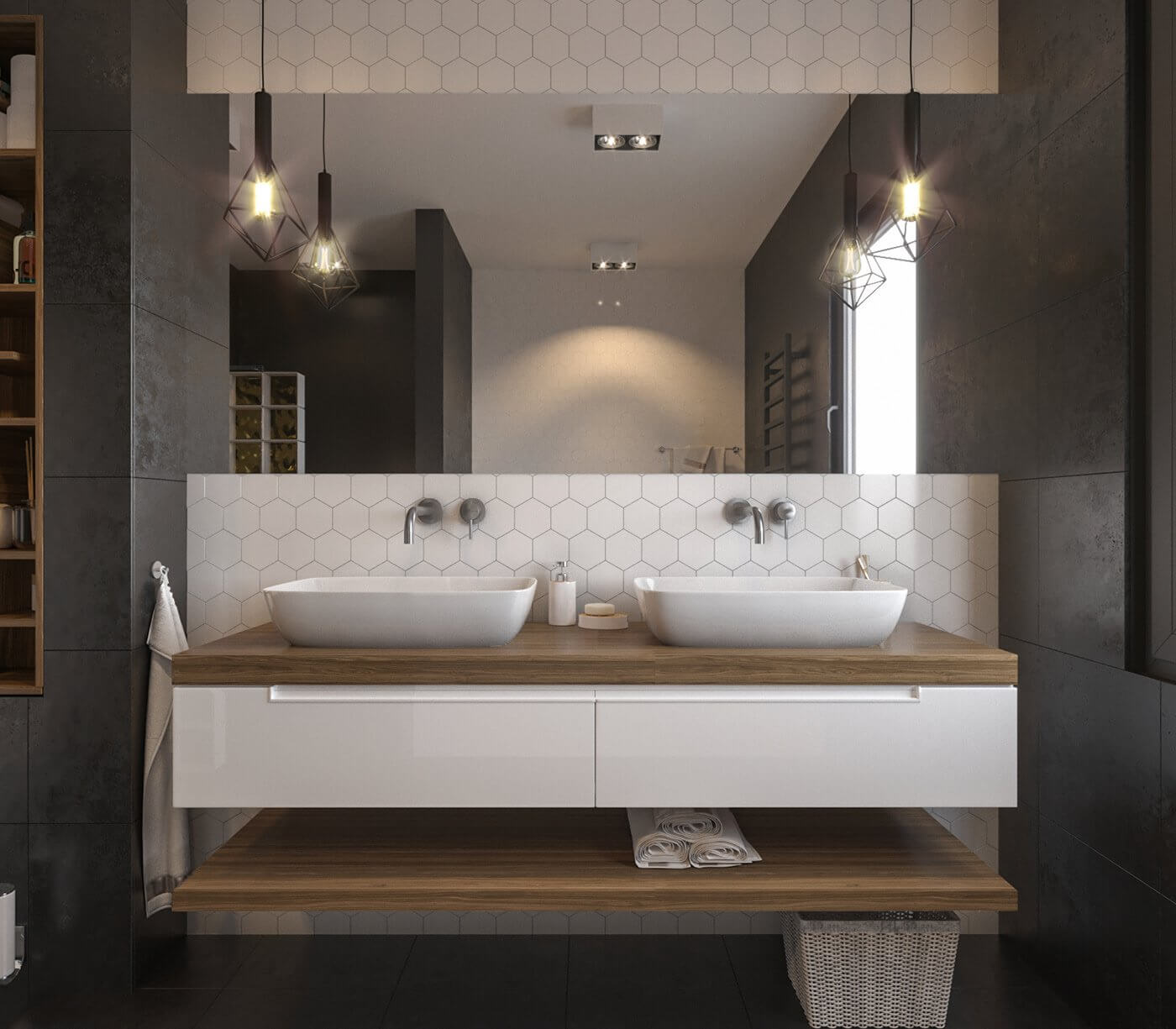 Minimal Interior design flat bathroom wash basin