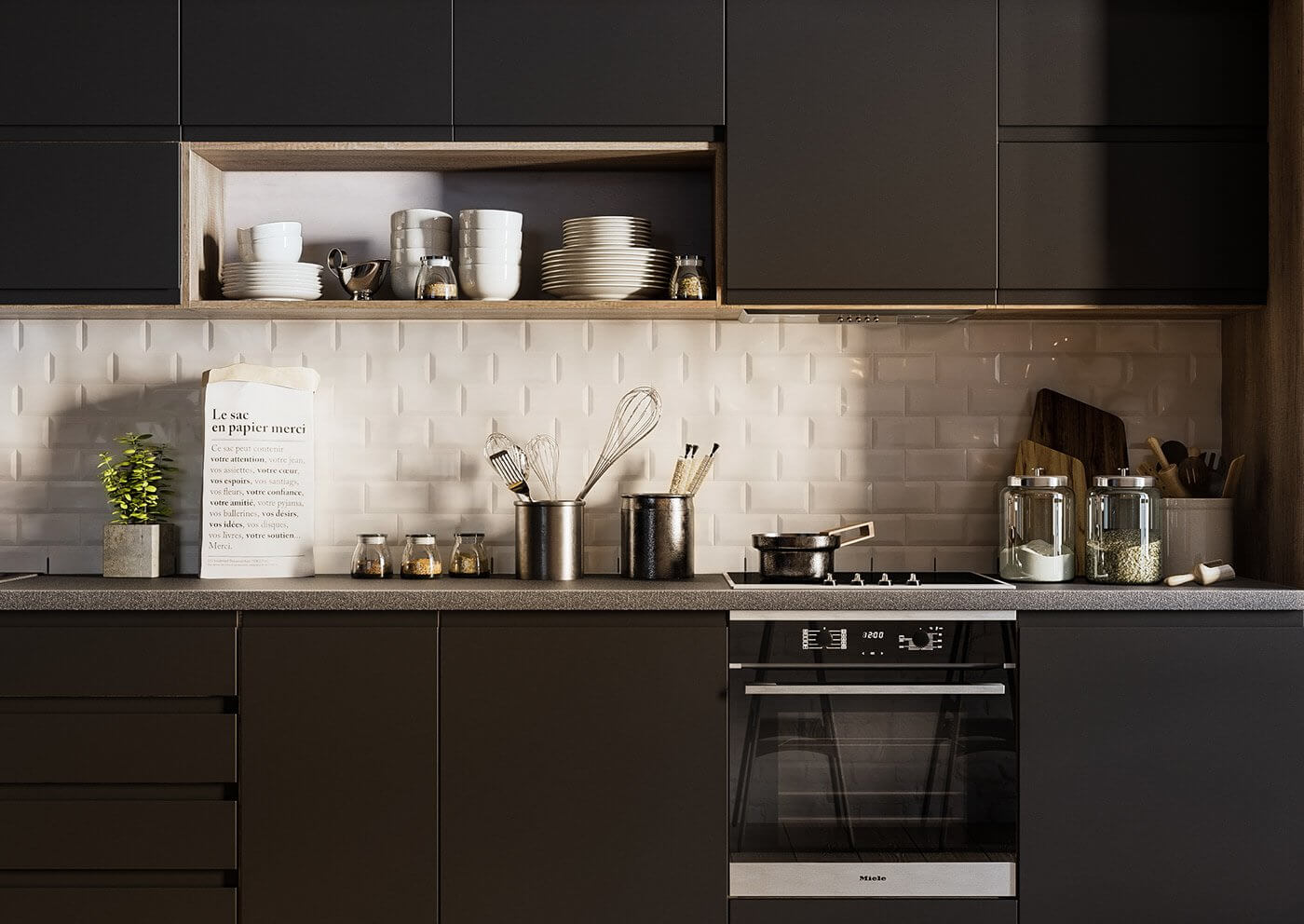 Minimal Interior design kitchen black design kitchen appliances