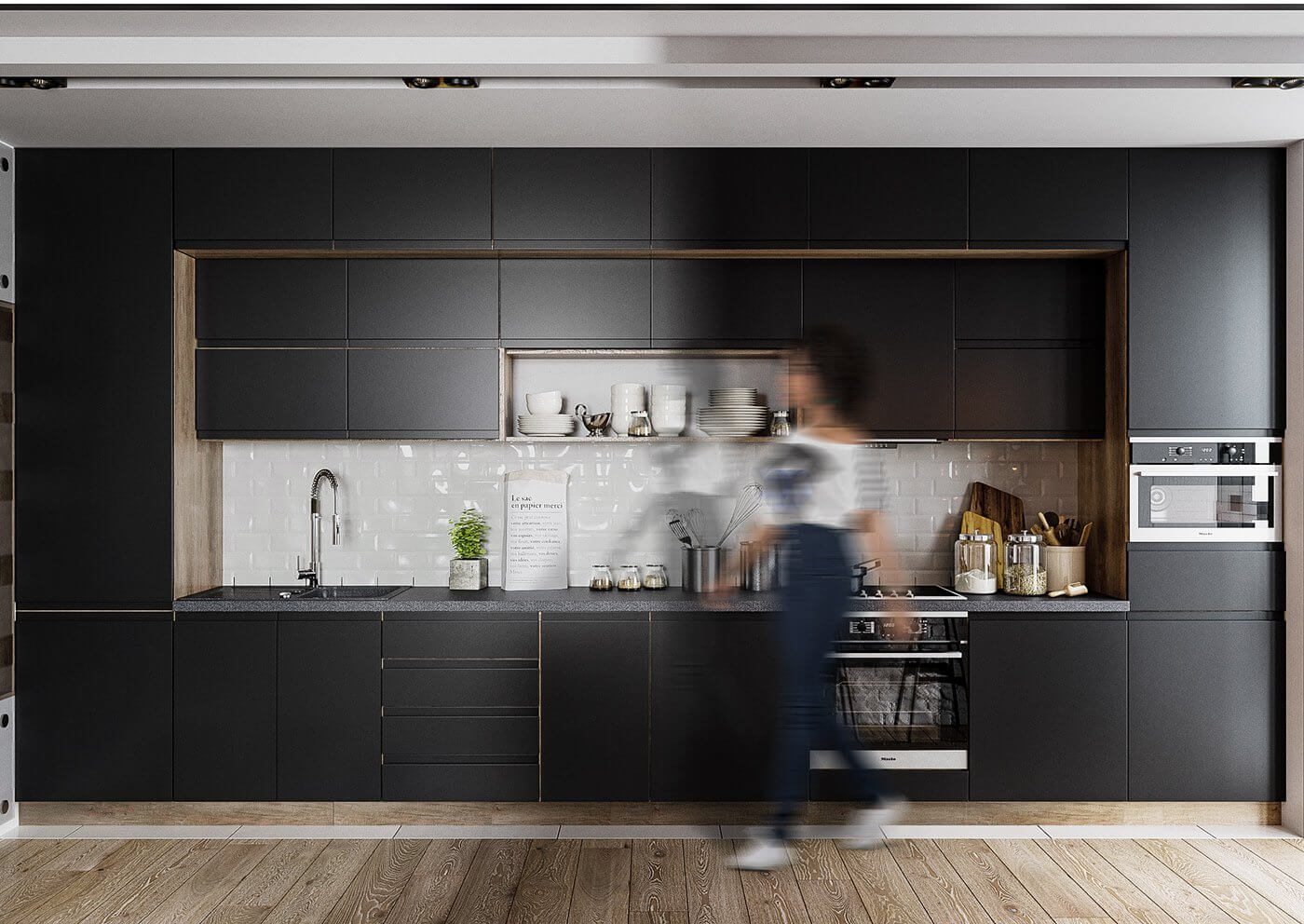 Minimal Interior design kitchen black design