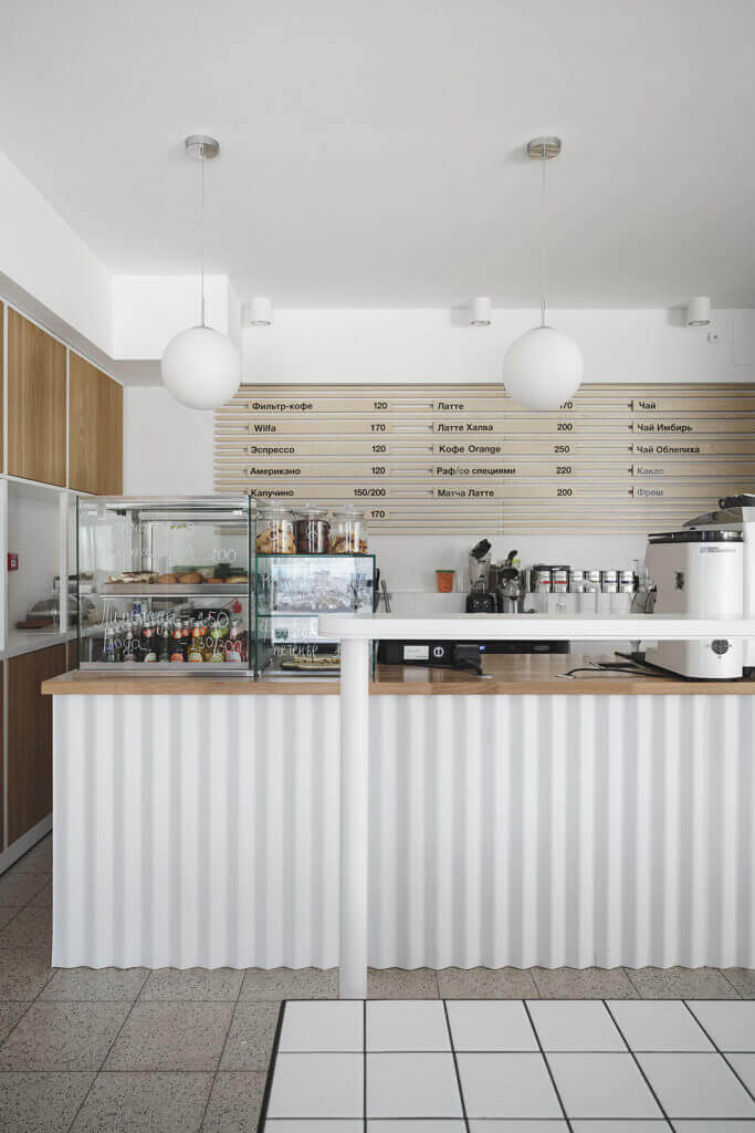 Coffee shop interior design counter front - cgi viusalization