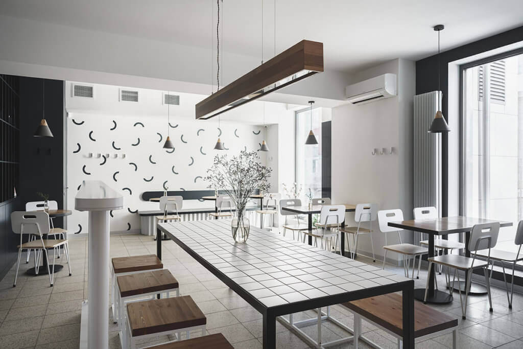 Coffee shop interior design minimalistic - cgi viusalization