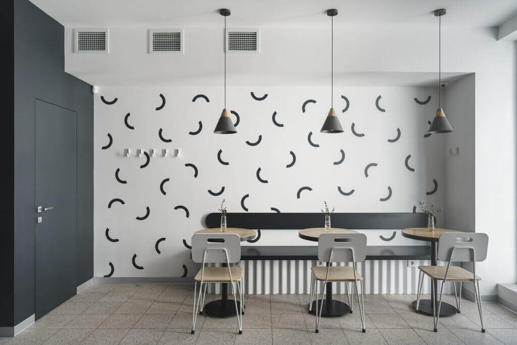 Coffee shop interior design wall poster - cgi viusalization