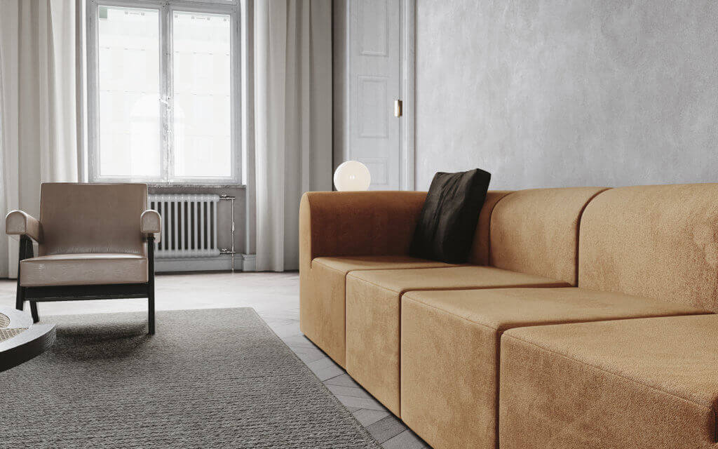 Living & Dining Design lounge area sofa chair - cgi visualization