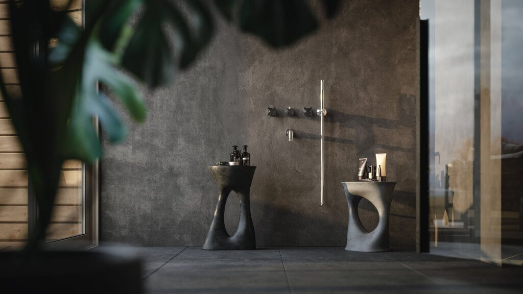 Smart and trendy Apartment bathroom design shower - cgi visualization