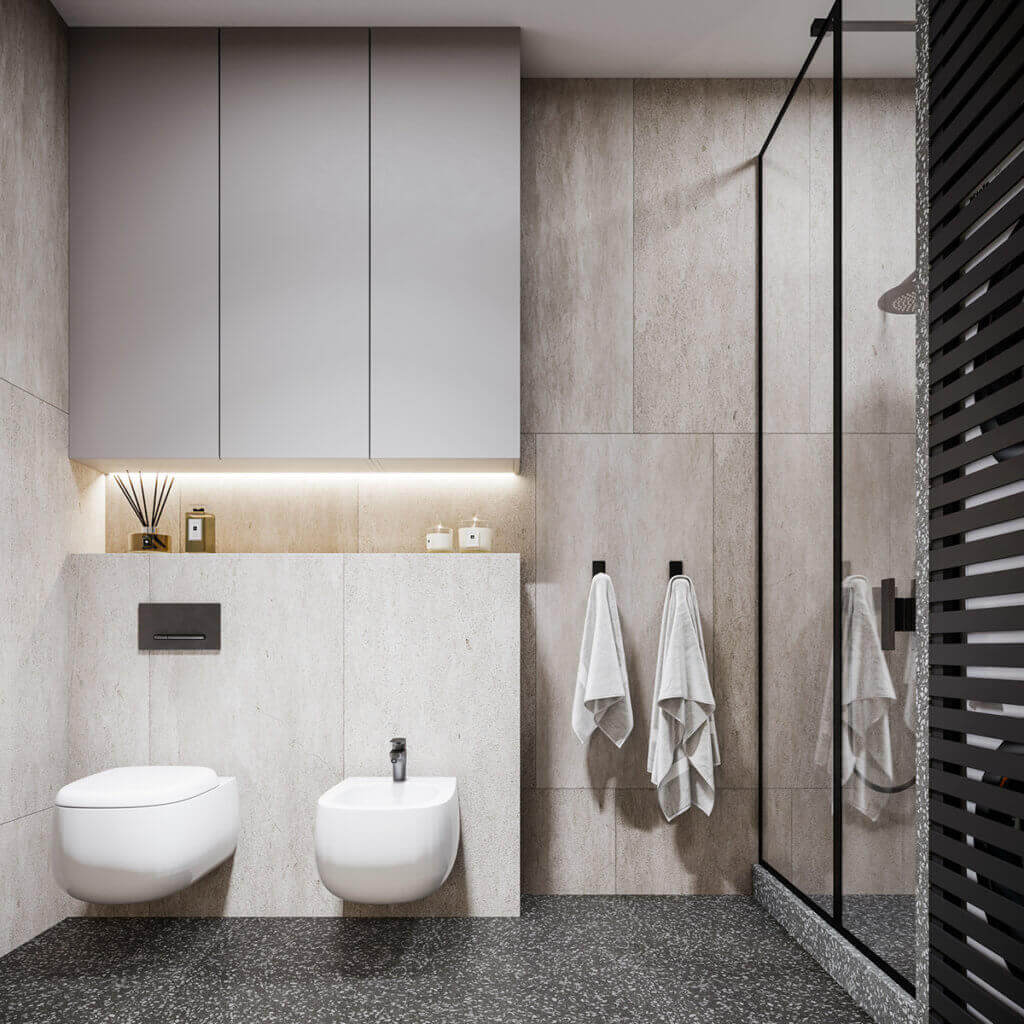 Stunning Living Apartment bathroom - cgi visualization