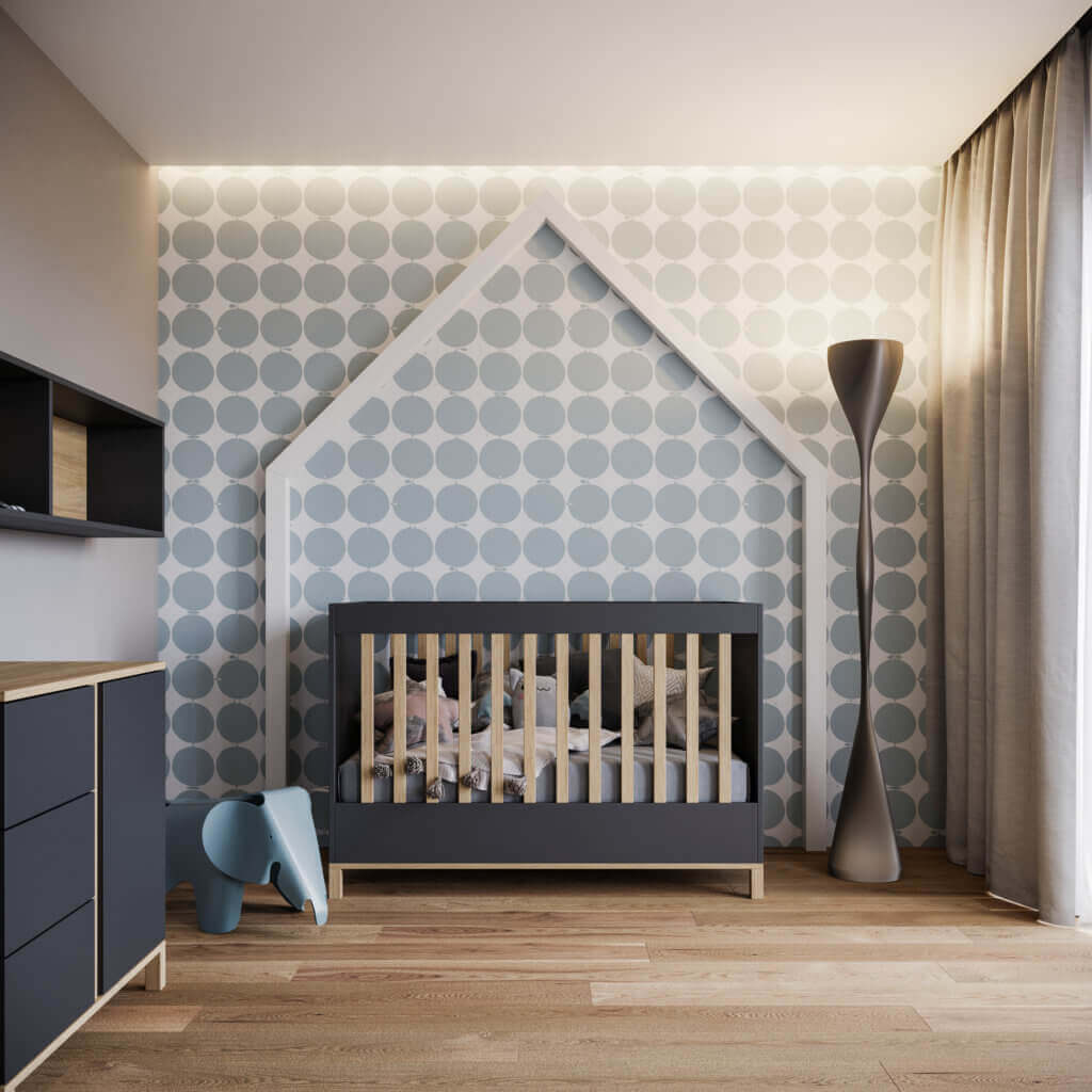 Stunning Living Apartment kids room bed - cgi visualization