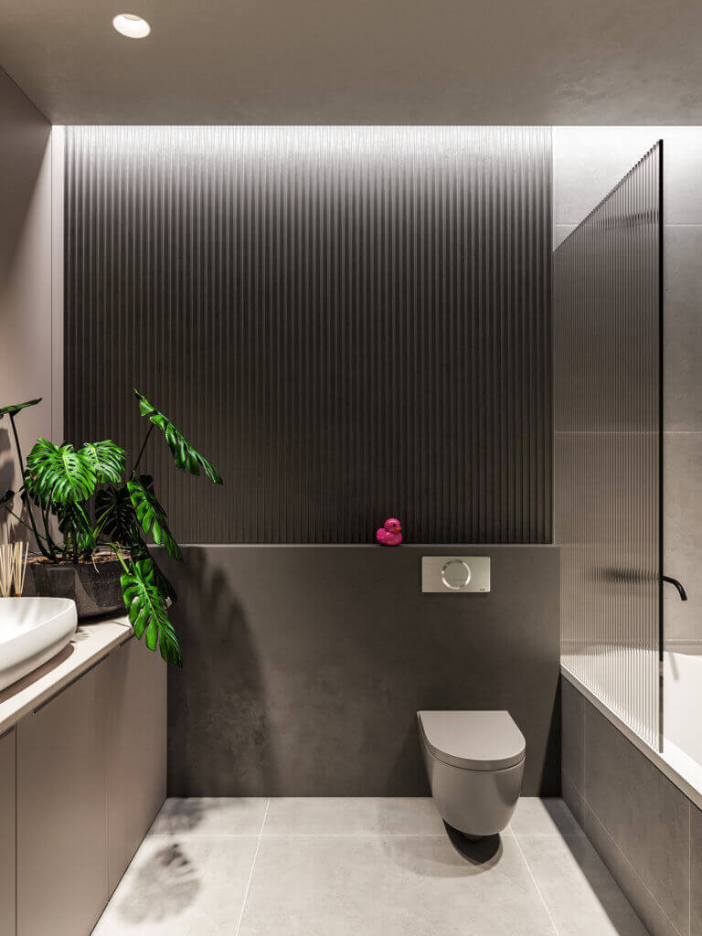 Stylish & Cozy Apartment bathroom design - cgi visualization