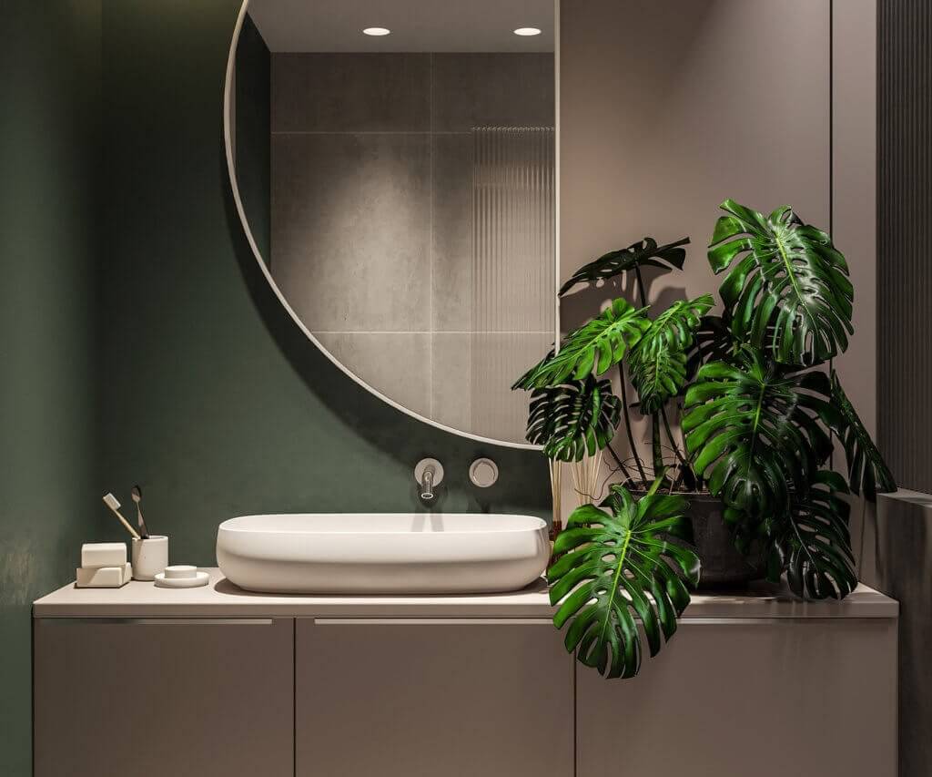 Stylish & Cozy Apartment bathroom design furniture - cgi visualization