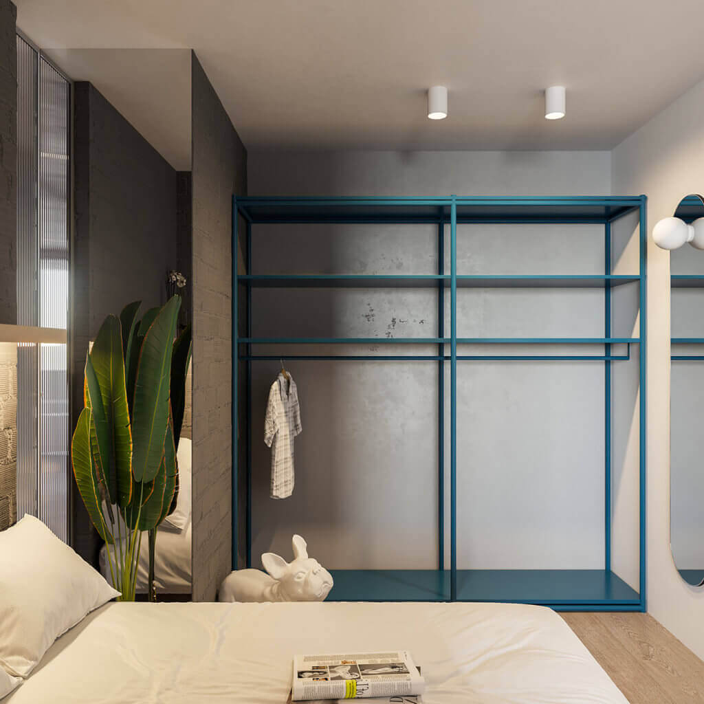 Stylish & Cozy Apartment bedroom cabinet cloth- cgi visualization