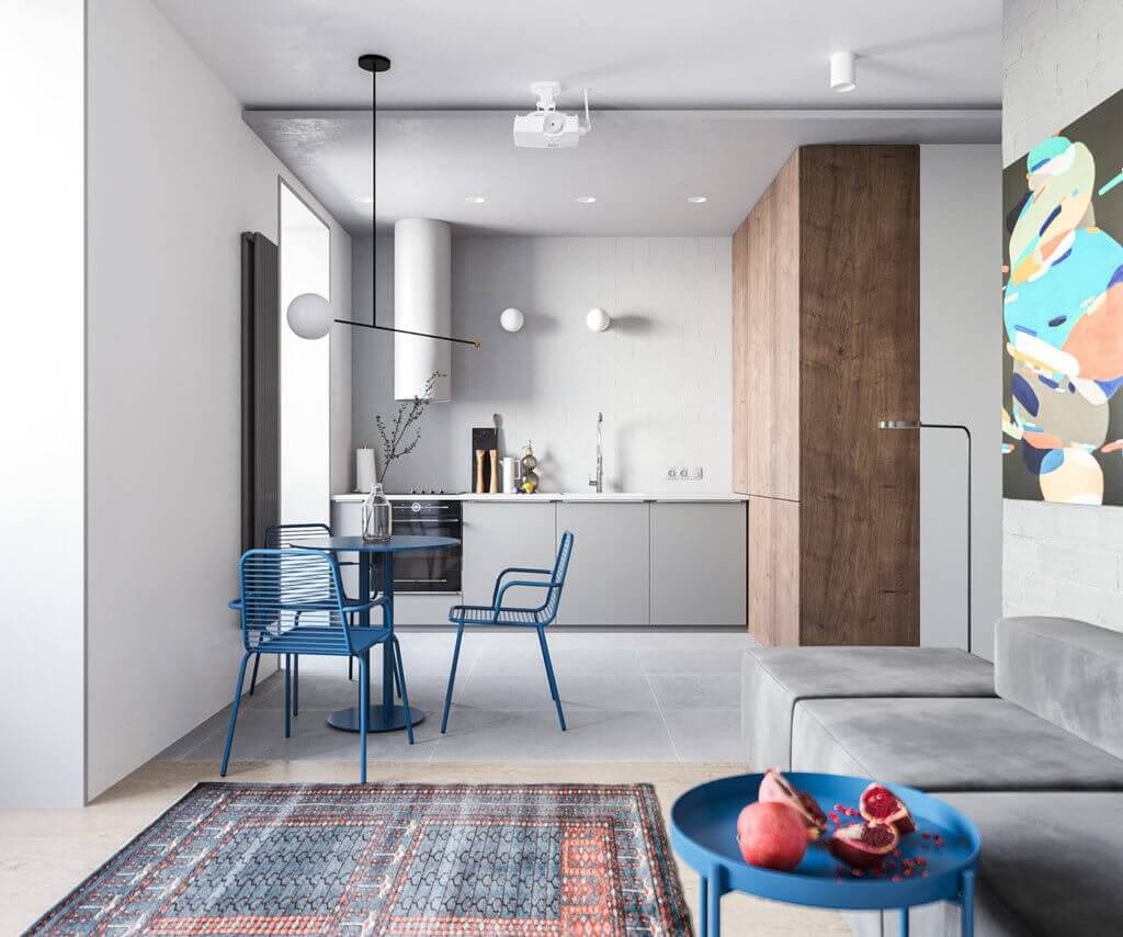 Stylish & Cozy Apartment kitchen dining area - cgi visualization