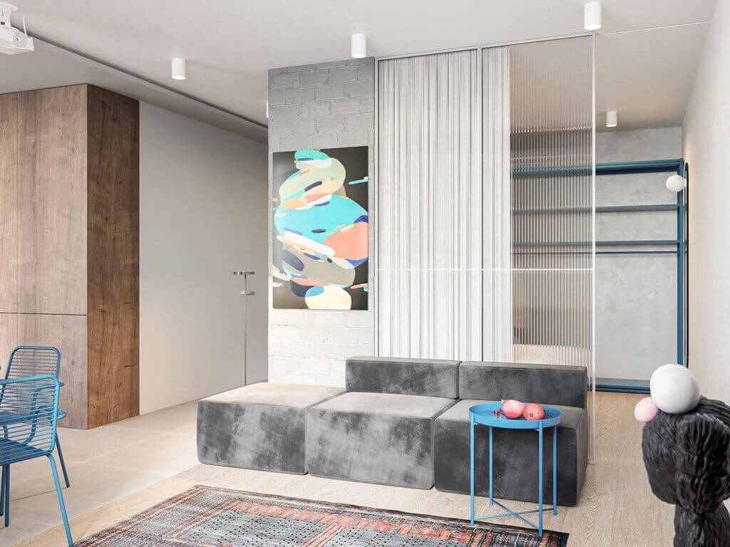 Stylish & Cozy Apartment living room - cgi visualization