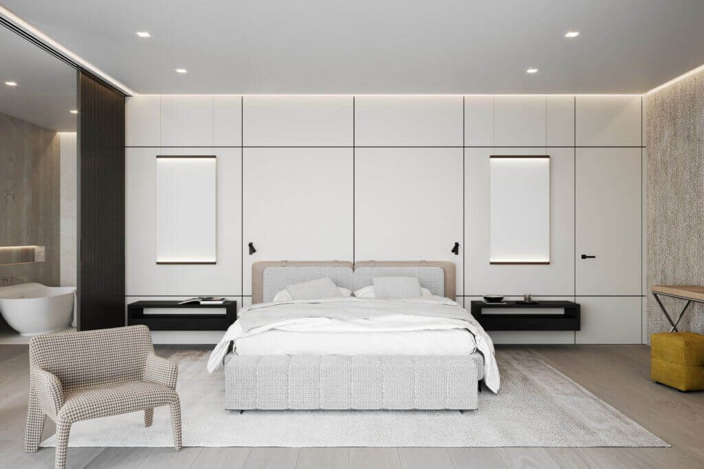 Stylish Villa Interior & Living Design bedroom master - cgi visualization