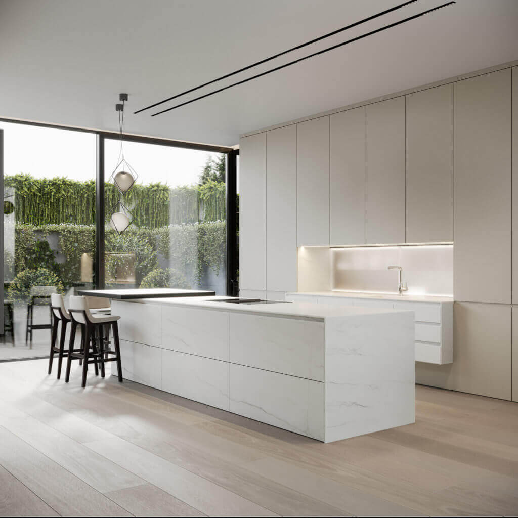 Stylish Villa Interior & Living Design kitchen area - cgi visualization