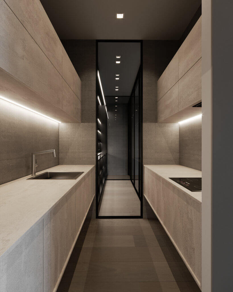Stylish Villa Interior & Living Design kitchen area guest - cgi visualization