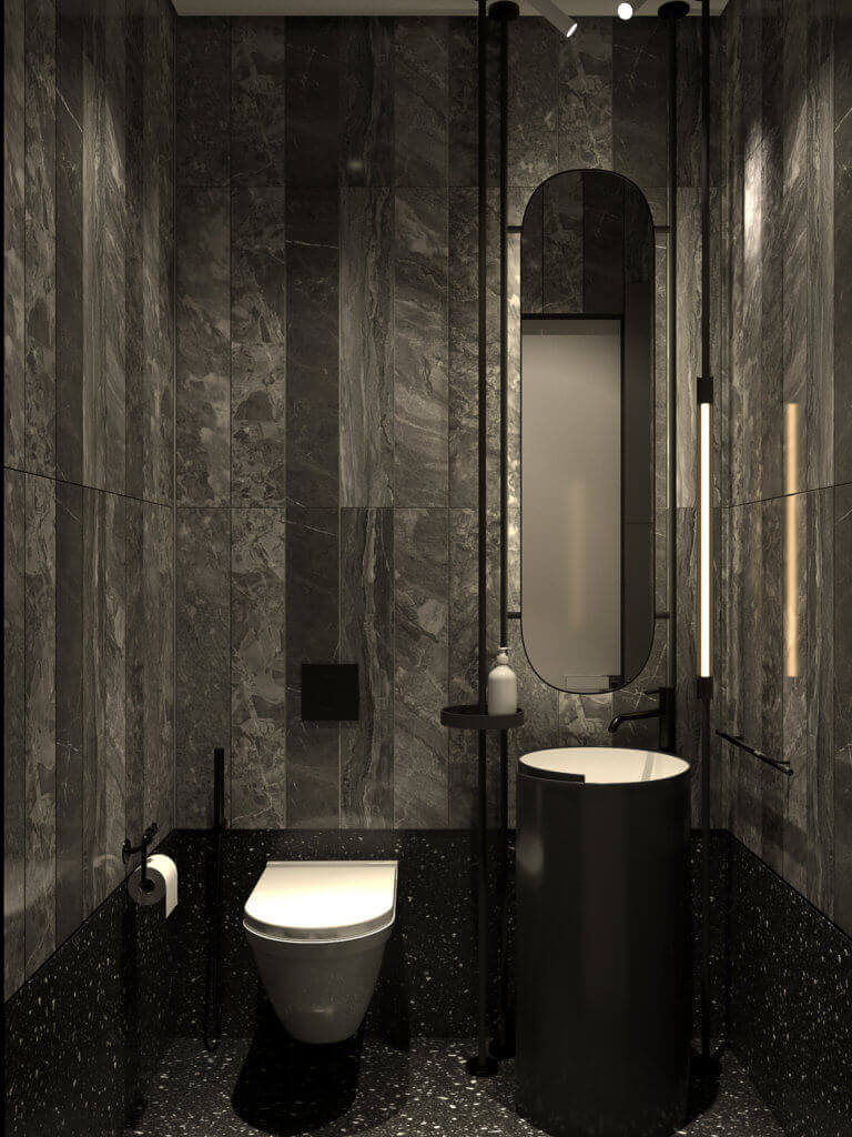 Stylish city apartment bathroom design - cgi visualization