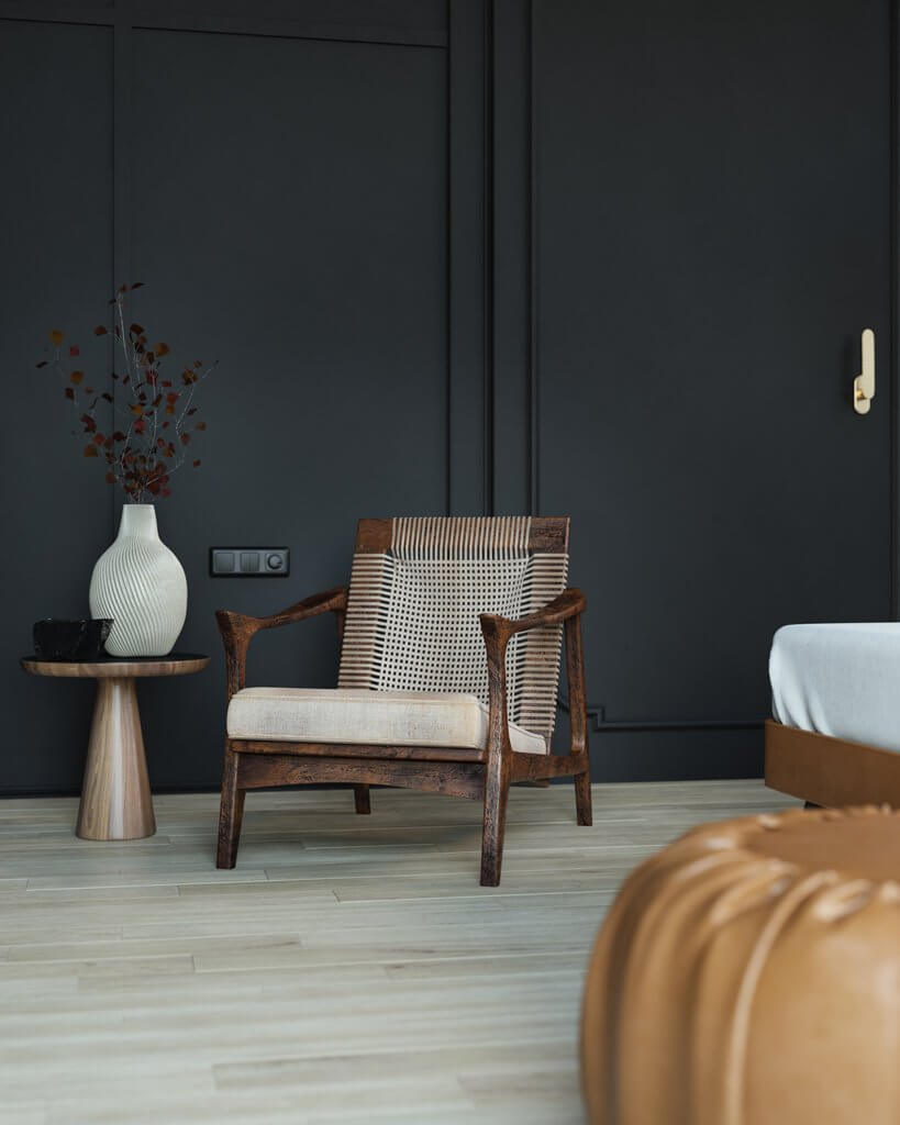 Trendy Bedroom Inspiration lounge chair - cgi visualization