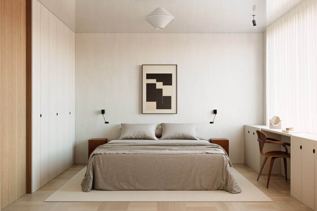 Trendy & cozy interior bedroom designer - cgi visualization