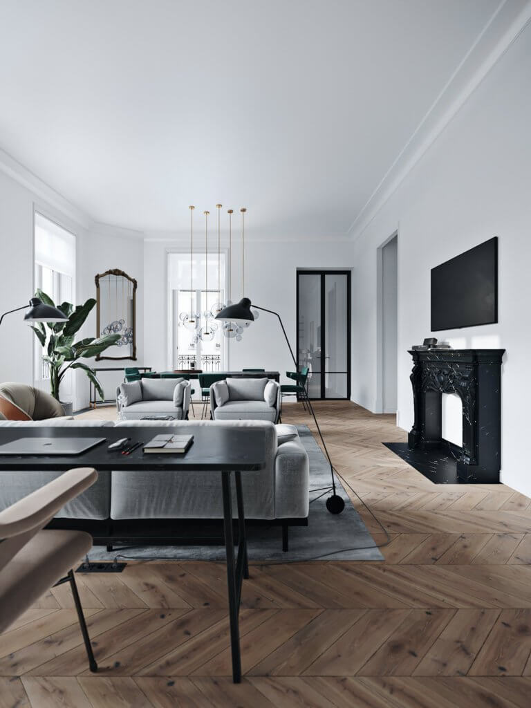 Stunning Apartment in Paris living - cgi visualization(12)