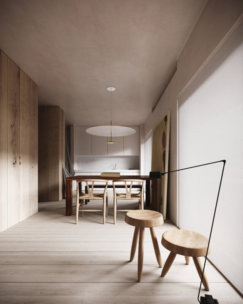 Light stylish interior design apartment - cgi visualization 3
