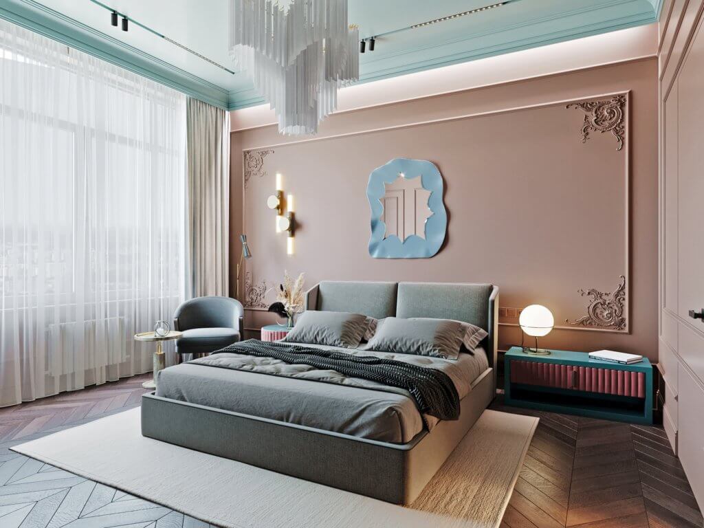 Colorful and stylish bedroom - cgi visualization 3