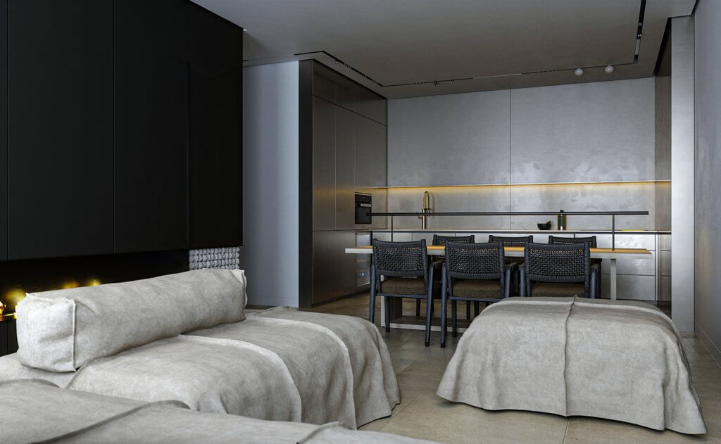Trendy and stylish interior apartment - cgi visualization