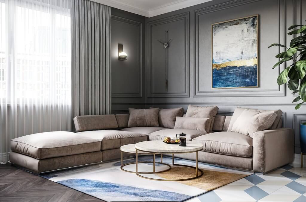 Classical Apartment interior design - cgi visualization